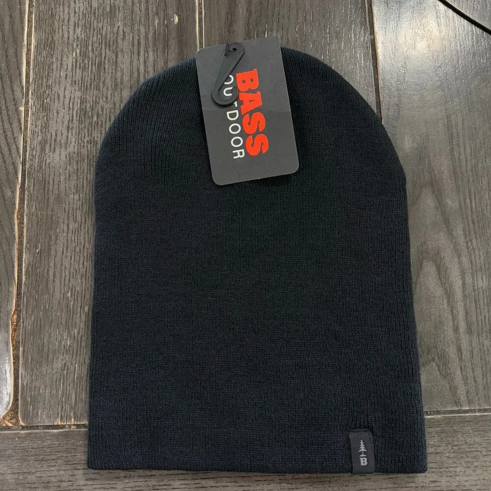 Bass Outdoor Black Knit Tagged Beanie NWT